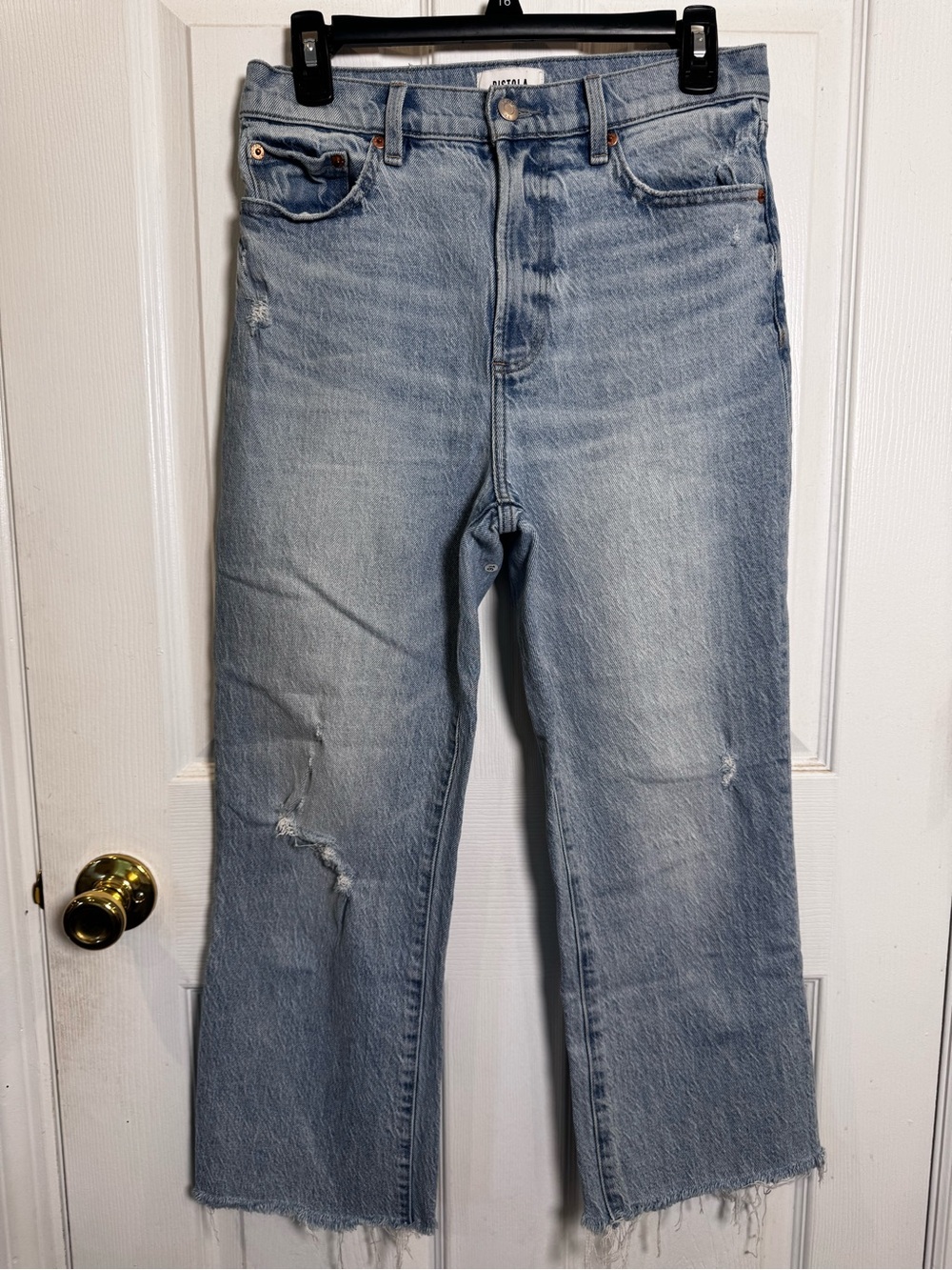 Pistola 28 Ally High Rise Ankle Boot Jean Light Wash Raw Hem